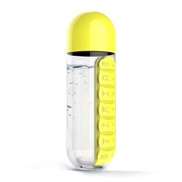 Pill Box Organizer Drinking Bottle